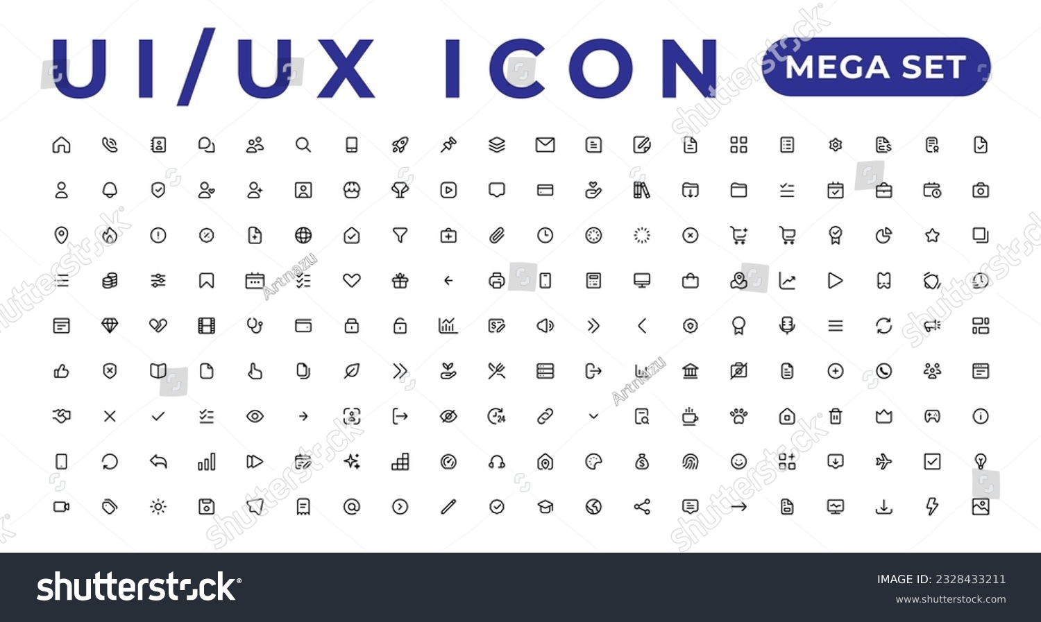 ui ux icon mega set, user interface iconset collection. #2328433211