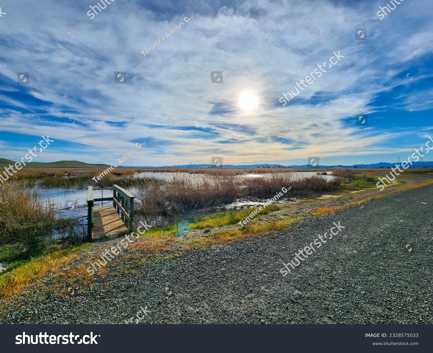 A landscape photo of the Suisun wetlands in northern California  #2328575033