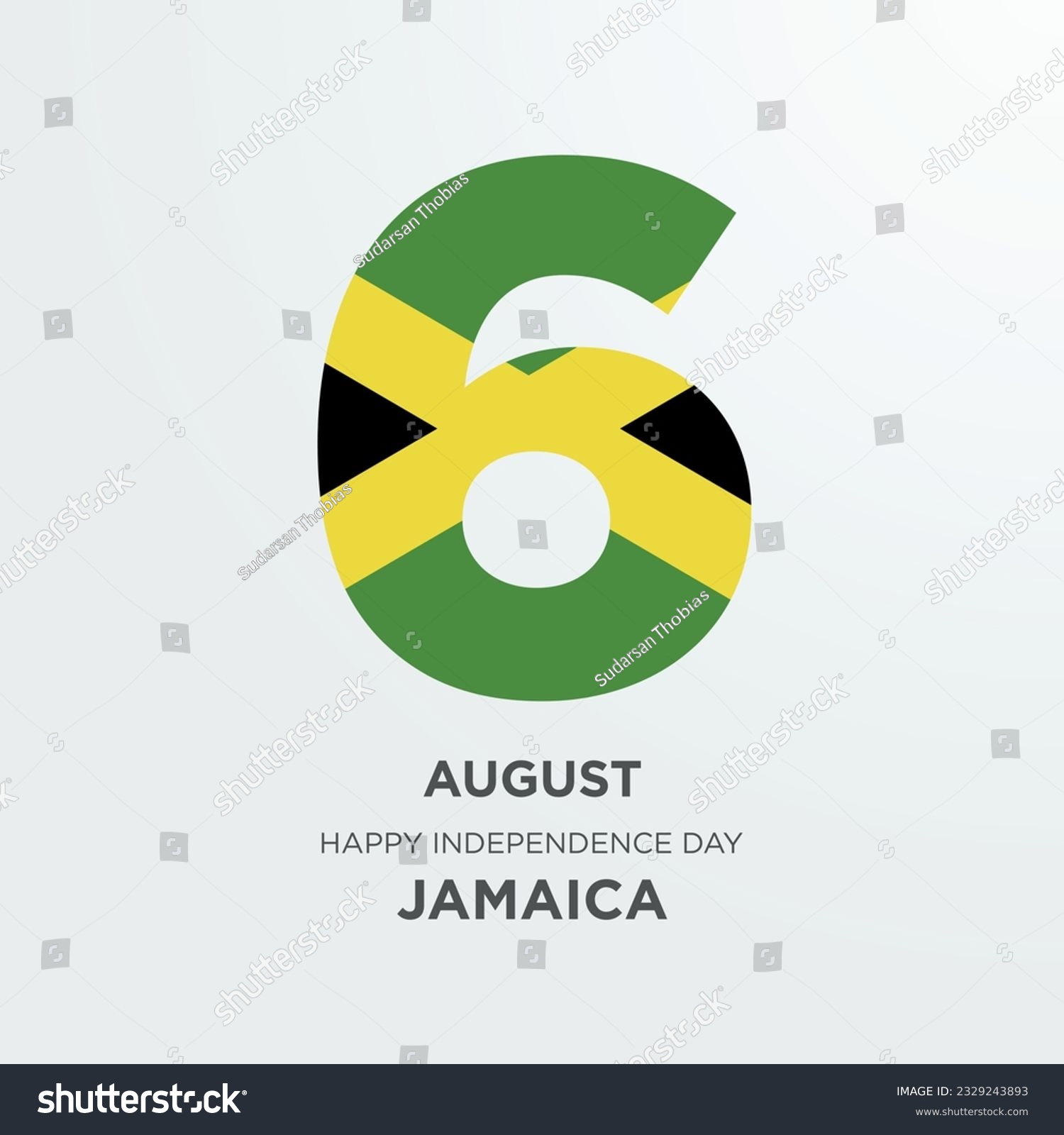 Happy Independence Day Jamaica Design. Number Royalty Free Stock