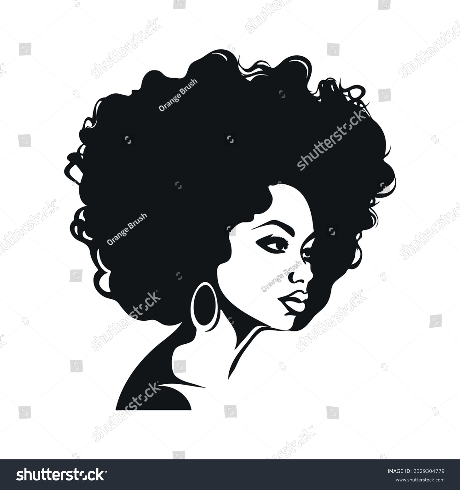 Black woman face. Portrait of african american - Royalty Free Stock ...