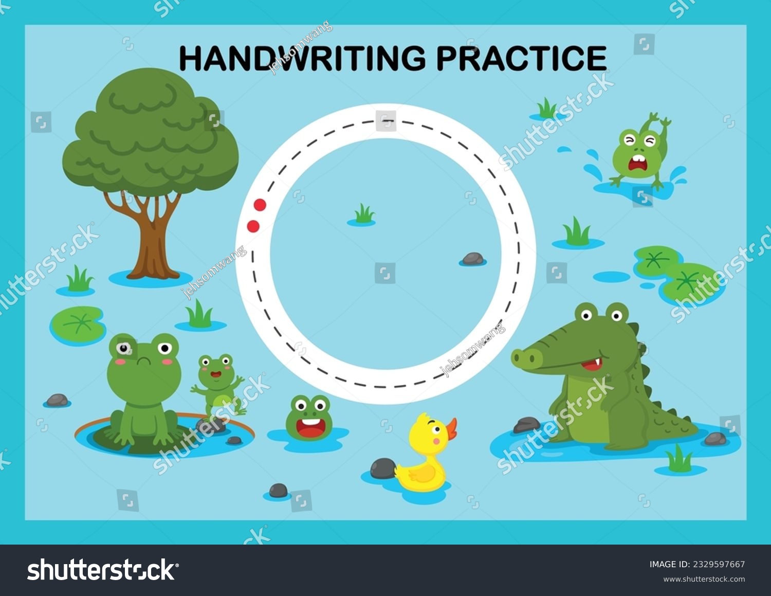 Handwriting practice sheet illustration vector - Royalty Free Stock ...