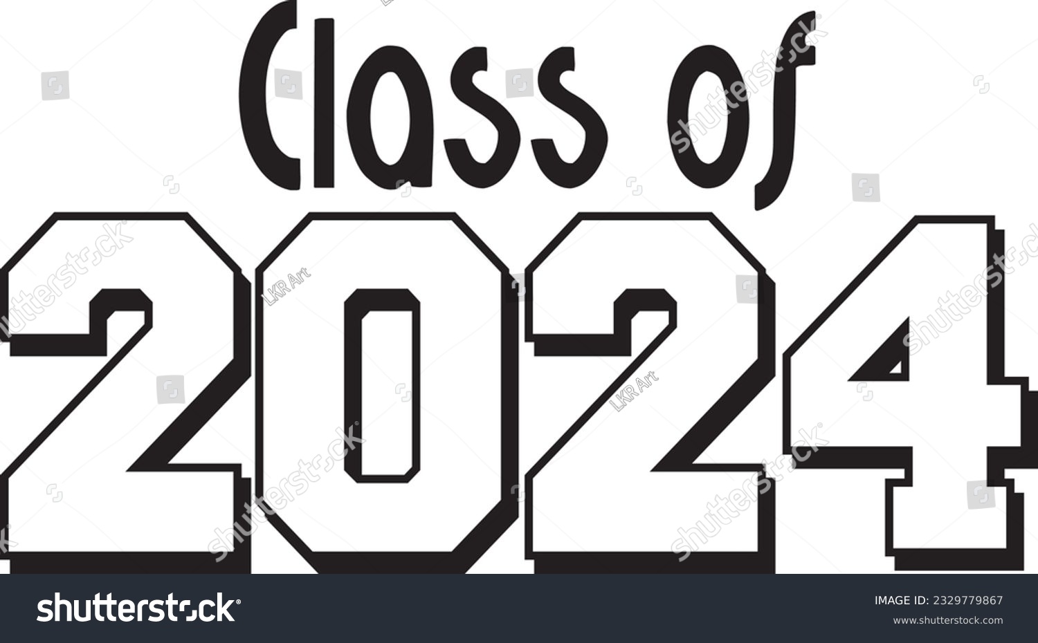 Stacked Class of 2024 Bold Graphic Black and Royalty Free Stock