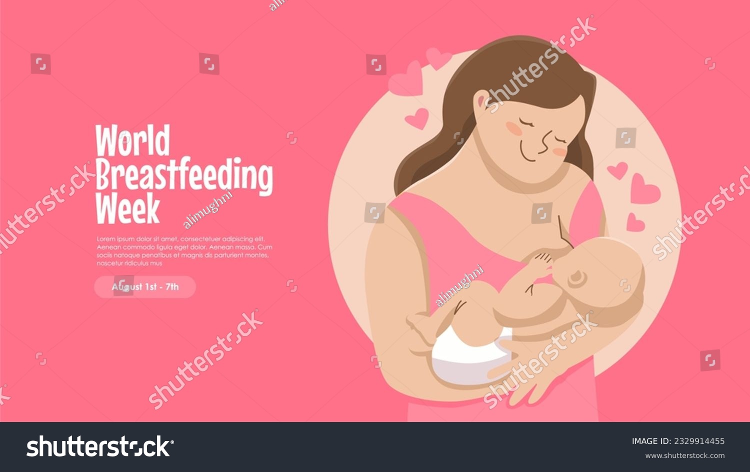 World Breastfeeding Week Banner Template Vector Royalty Free Stock