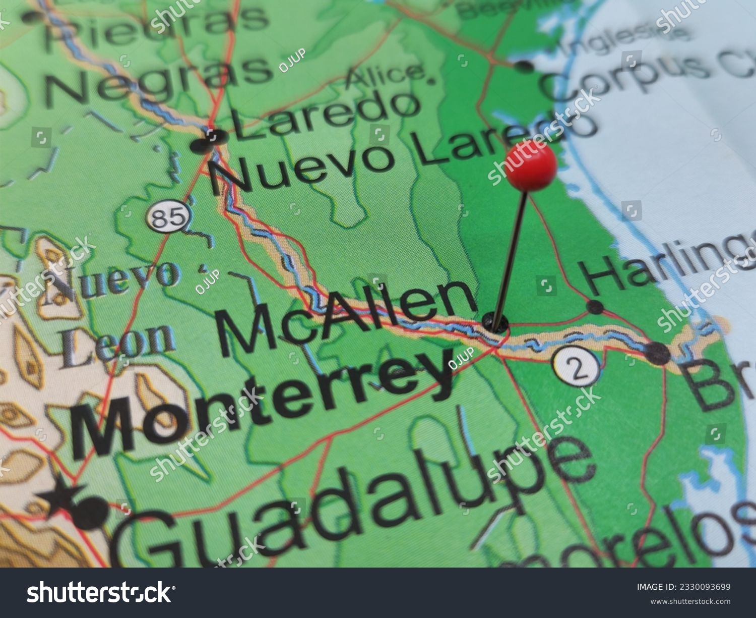 Map of McAllen, a city in Hidalgo County, Texas. #2330093699