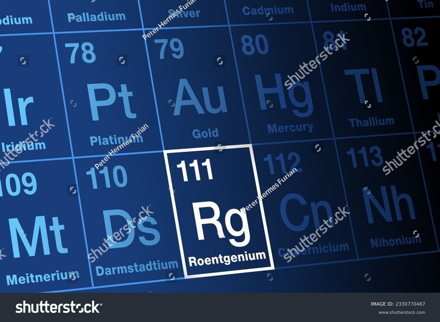 Roentgenium on periodic table of the elements. - Royalty Free Stock ...