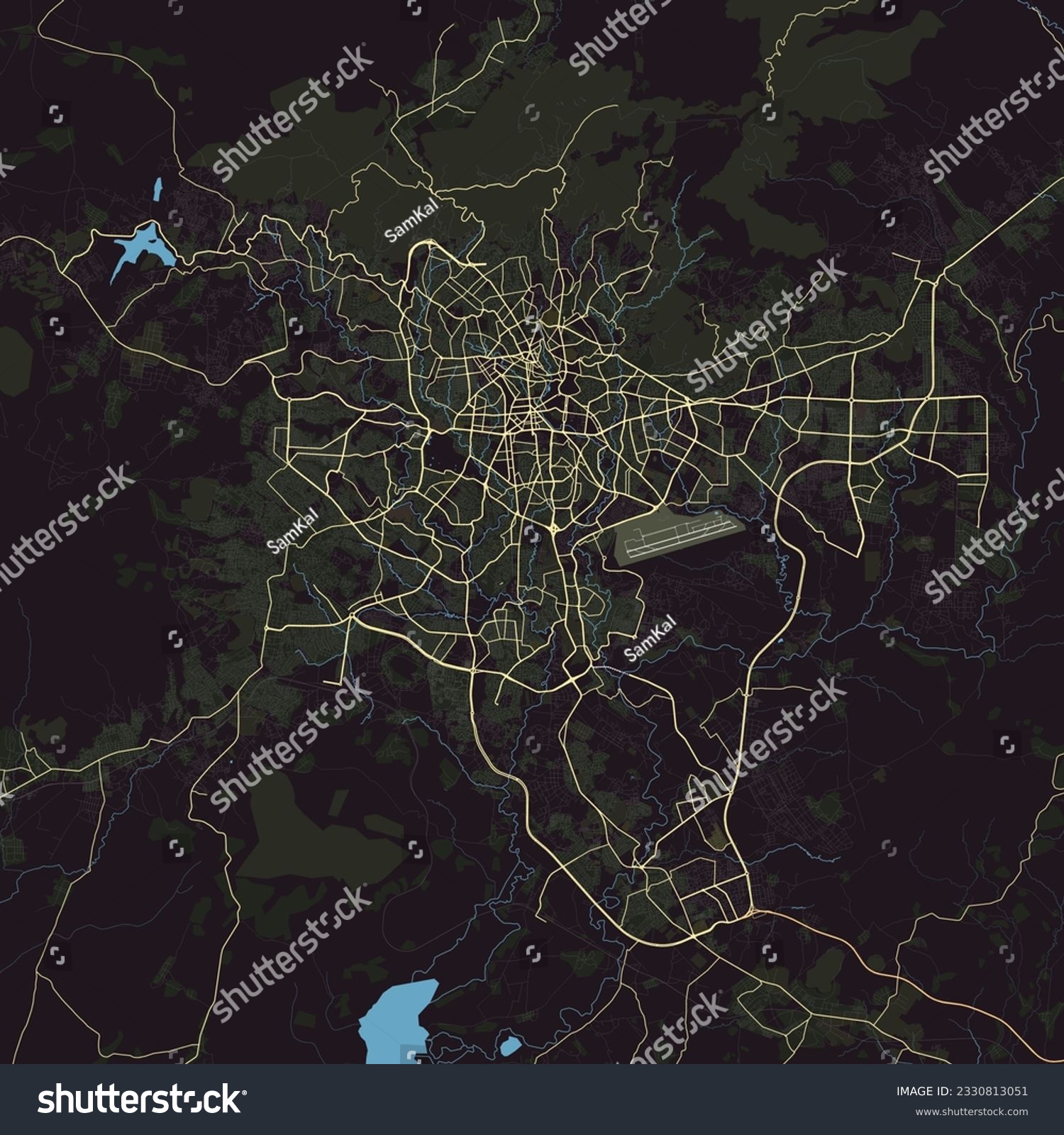 Vector Map of Addis Ababa, Ethiopia - Royalty Free Stock Vector ...