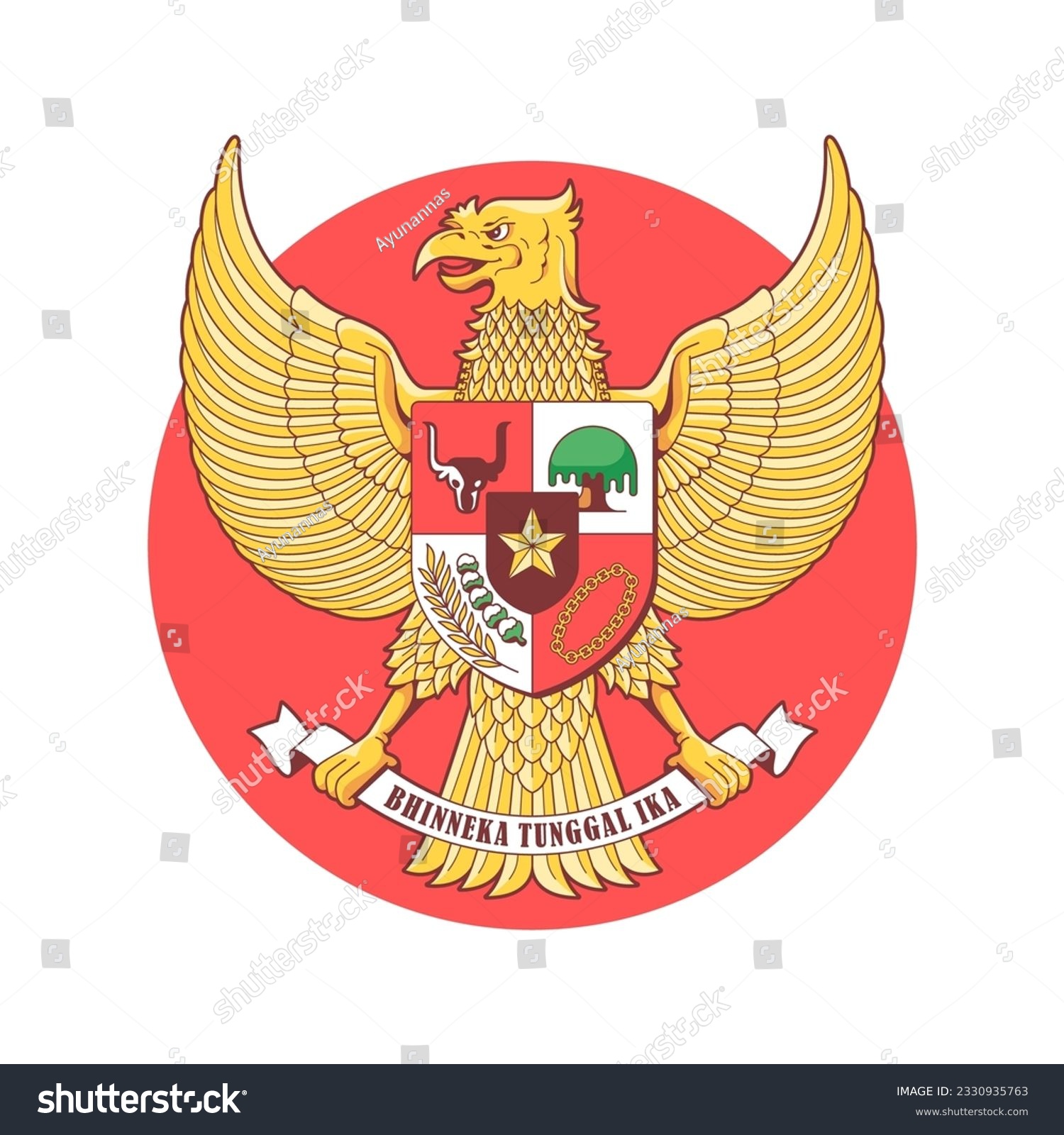 Garuda Pancasila Emblem Logo Vector Means - Royalty Free Stock Vector ...