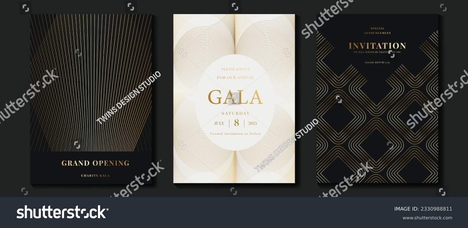 Luxury invitation card background vector. Golden - Royalty Free Stock ...