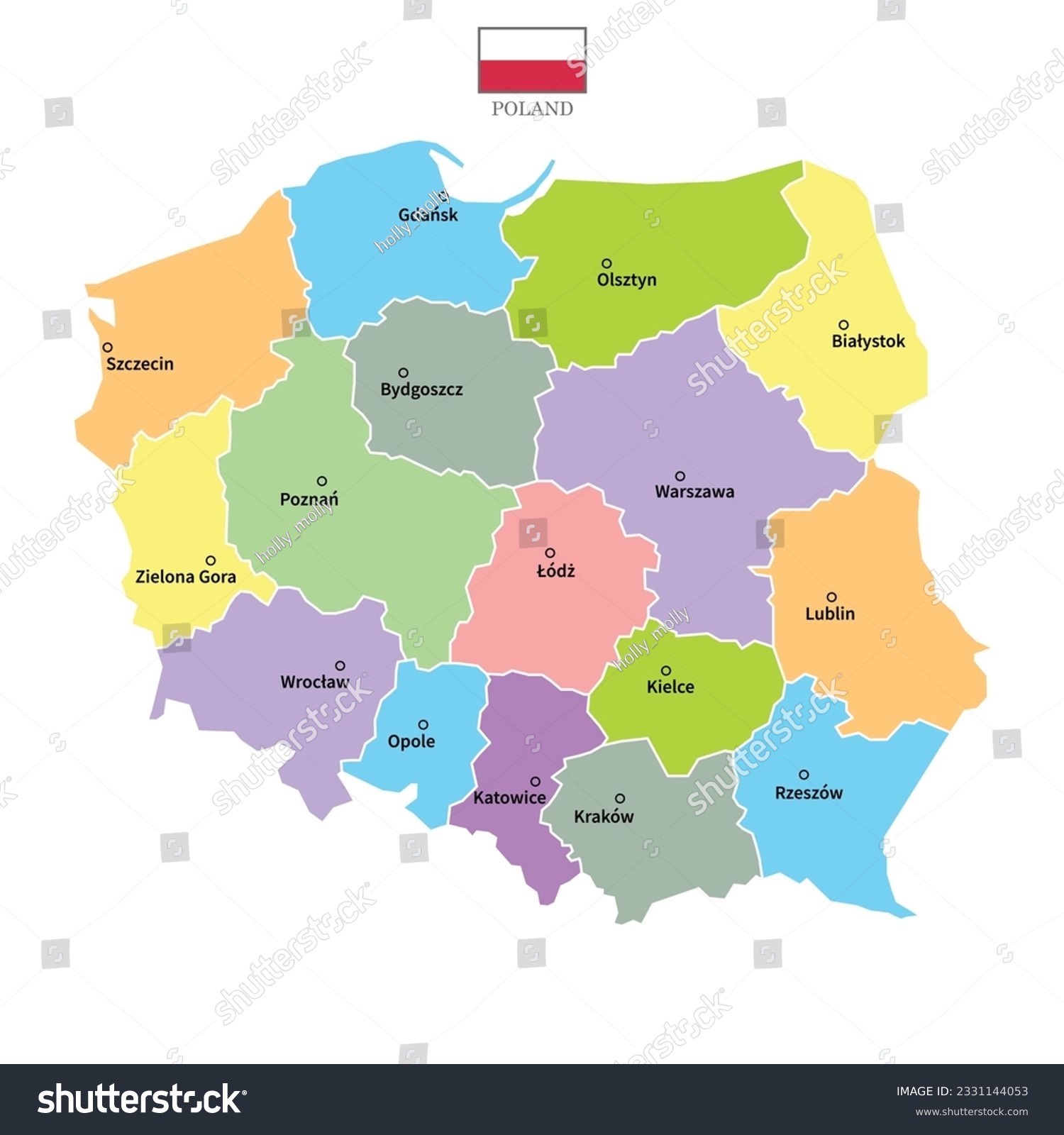 Poland maps background with regions, region - Royalty Free Stock Vector ...