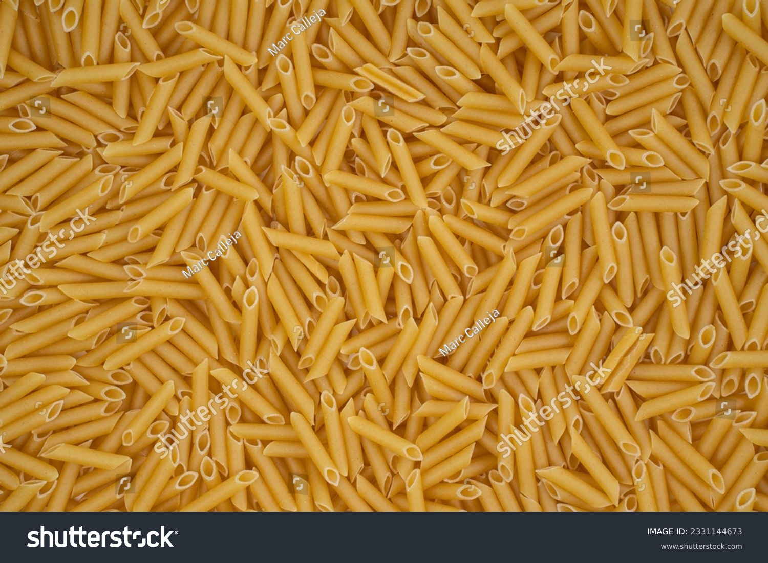 Top view Background image with dry macaroni noodles #2331144673
