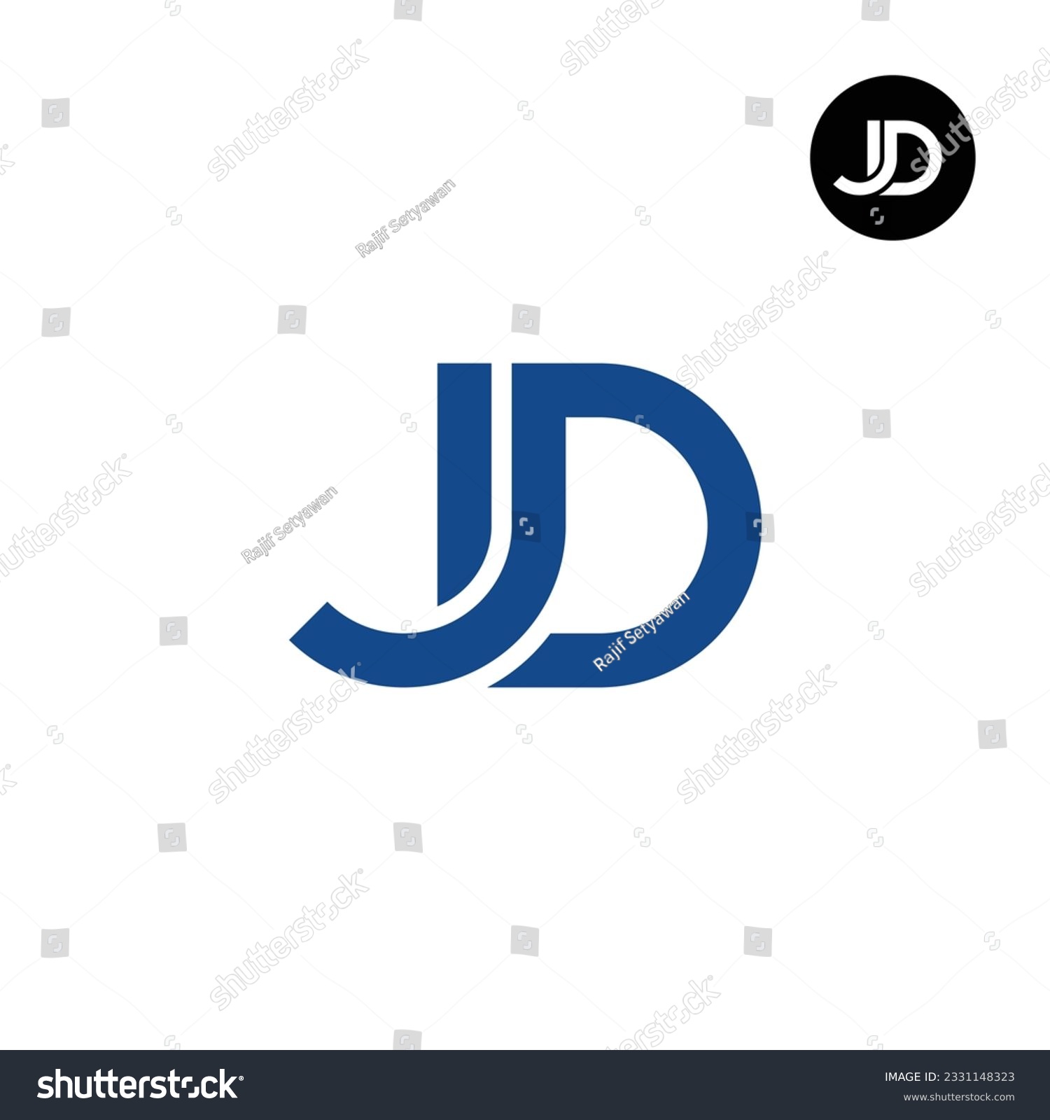 Letter JD Monogram Logo Design - Royalty Free Stock Vector 2331148323 ...