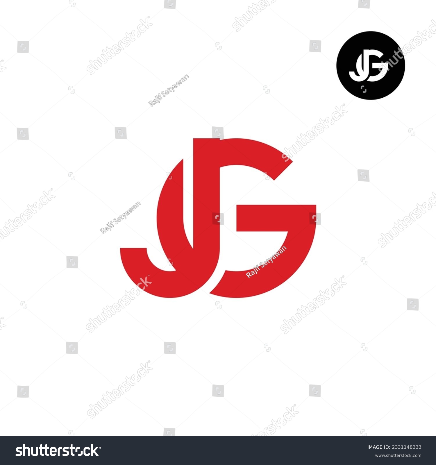 Letter JG Monogram Logo Design - Royalty Free Stock Vector 2331148333 ...