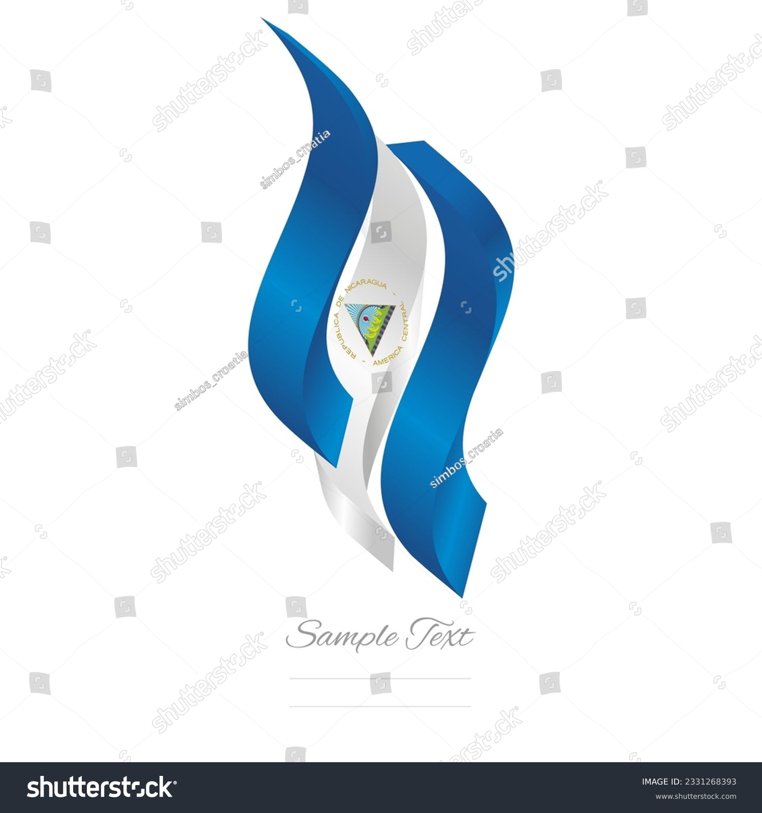 Nicaragua Abstract Flag Logo Icon Nicaraguan 3d Royalty Free Stock Vector 2331268393 6542