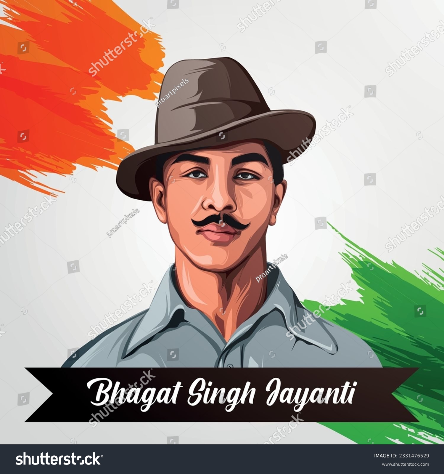 Bhagat Singh Jayanti Vector Illustration Post - Royalty Free Stock ...