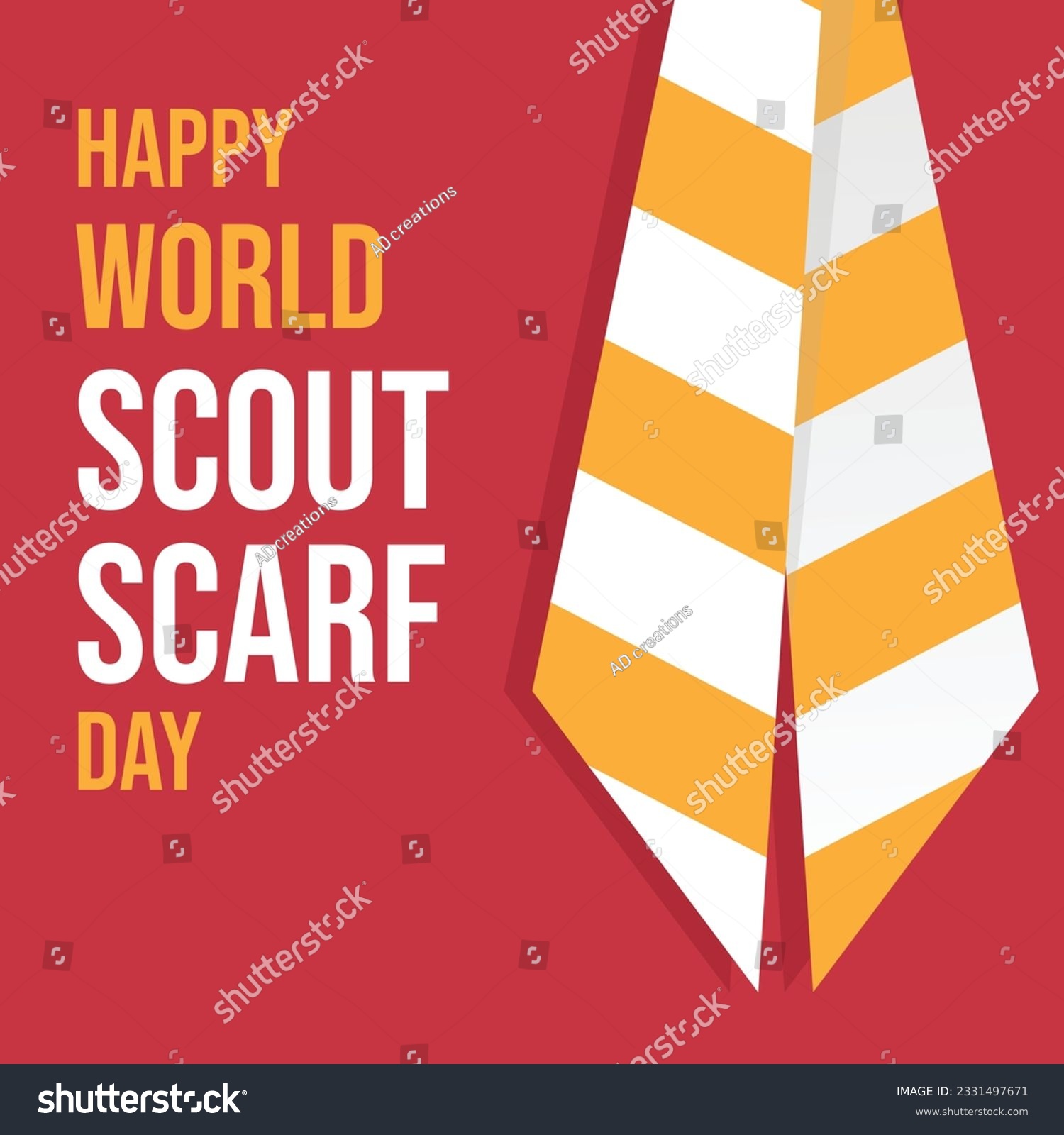 World Scout Scarf Day August 1 - Royalty Free Stock Vector 2331497671 ...