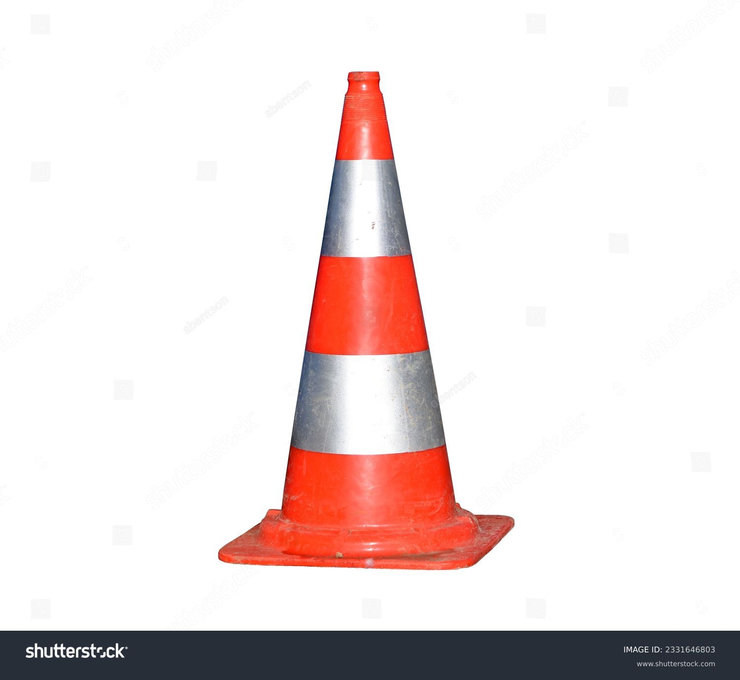 Orange traffic cone isolated on the white background #2331646803