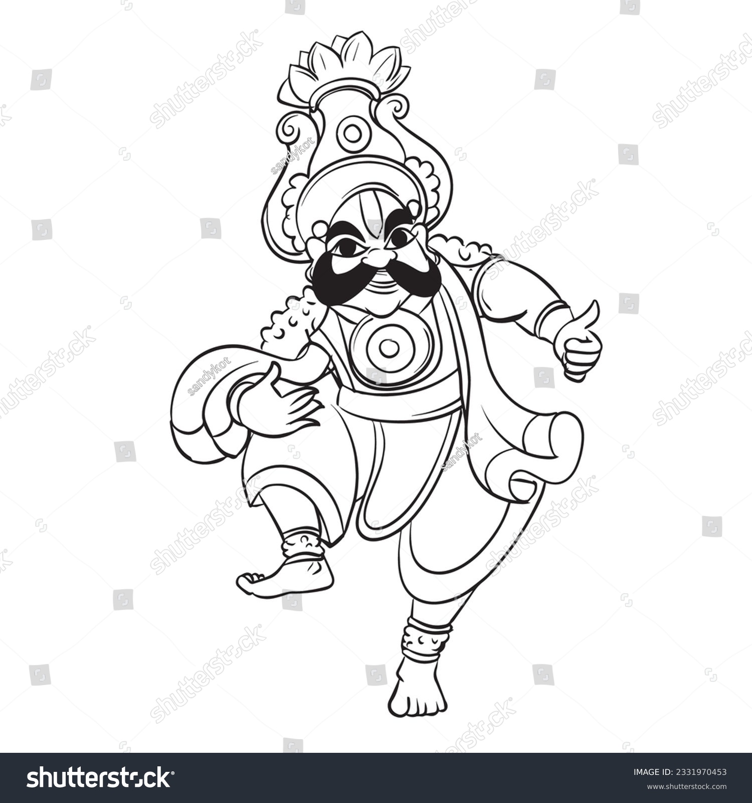 Yakshagana Traditional Theatre Dance Form Of Royalty Free Stock