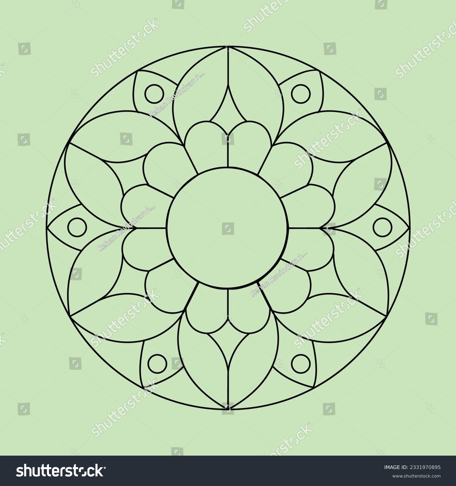 Onam Pookalam Design Vector For Flower Art - Royalty Free Stock Vector 