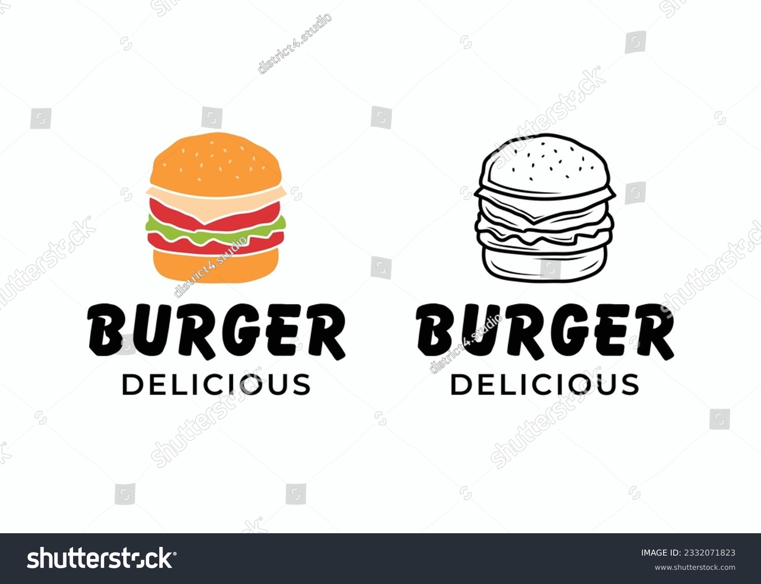 Burger fast food logo design template - Royalty Free Stock Vector ...