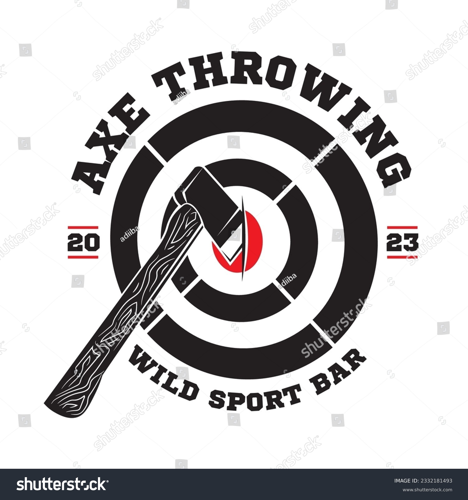 Axe throwing vector illustration logo design #2332181493
