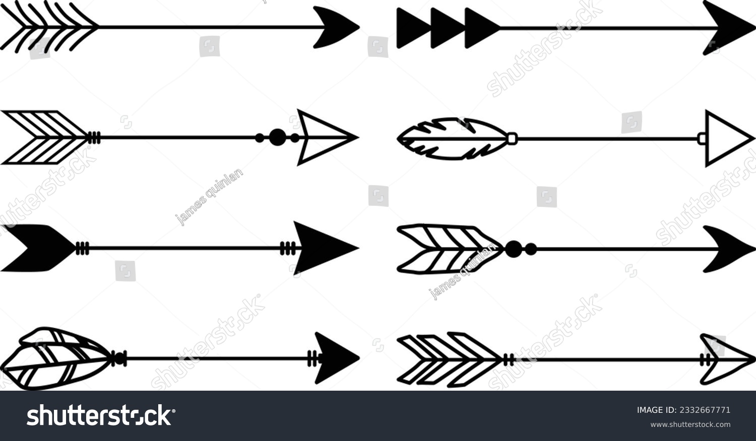 Tribal arrow svg. Feathered arrow accent designs - Royalty Free Stock ...