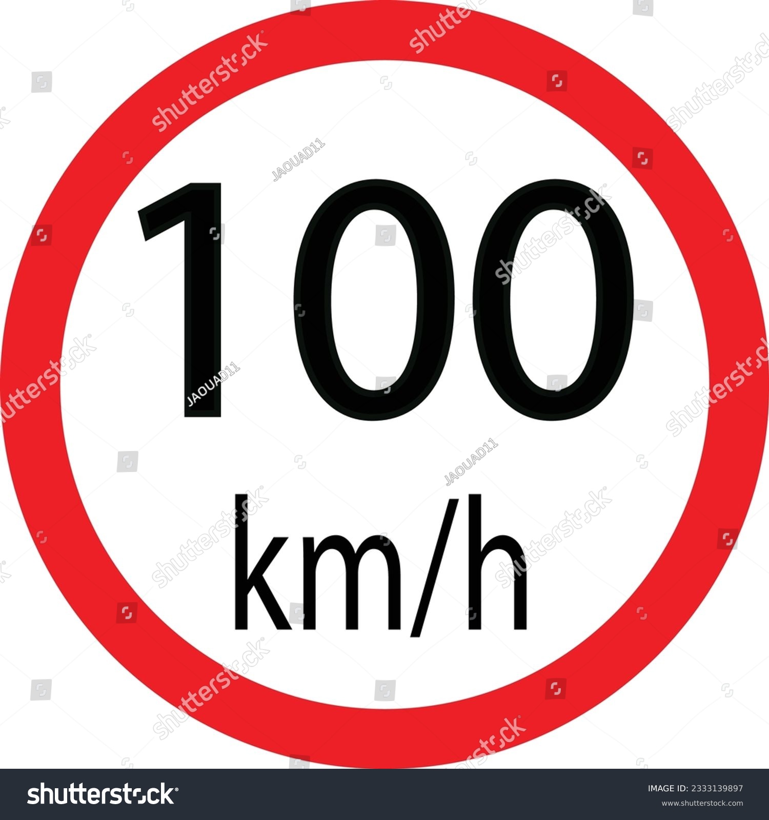 Maximum Speed limit sign 100 km h. Isolated road - Royalty Free Stock ...