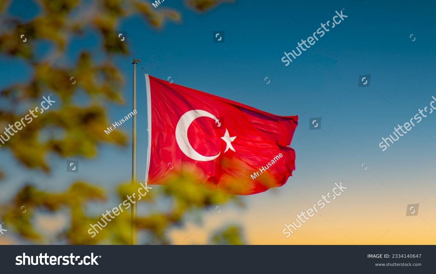 30th august victory day of Turkey or 30 agustos zafer bayrami background and Turkish flag  #2334140647