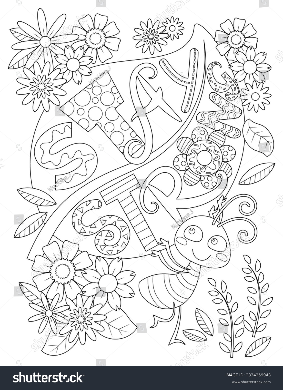 Coloring Page For Adults To Practice Meditation - Royalty Free Stock 