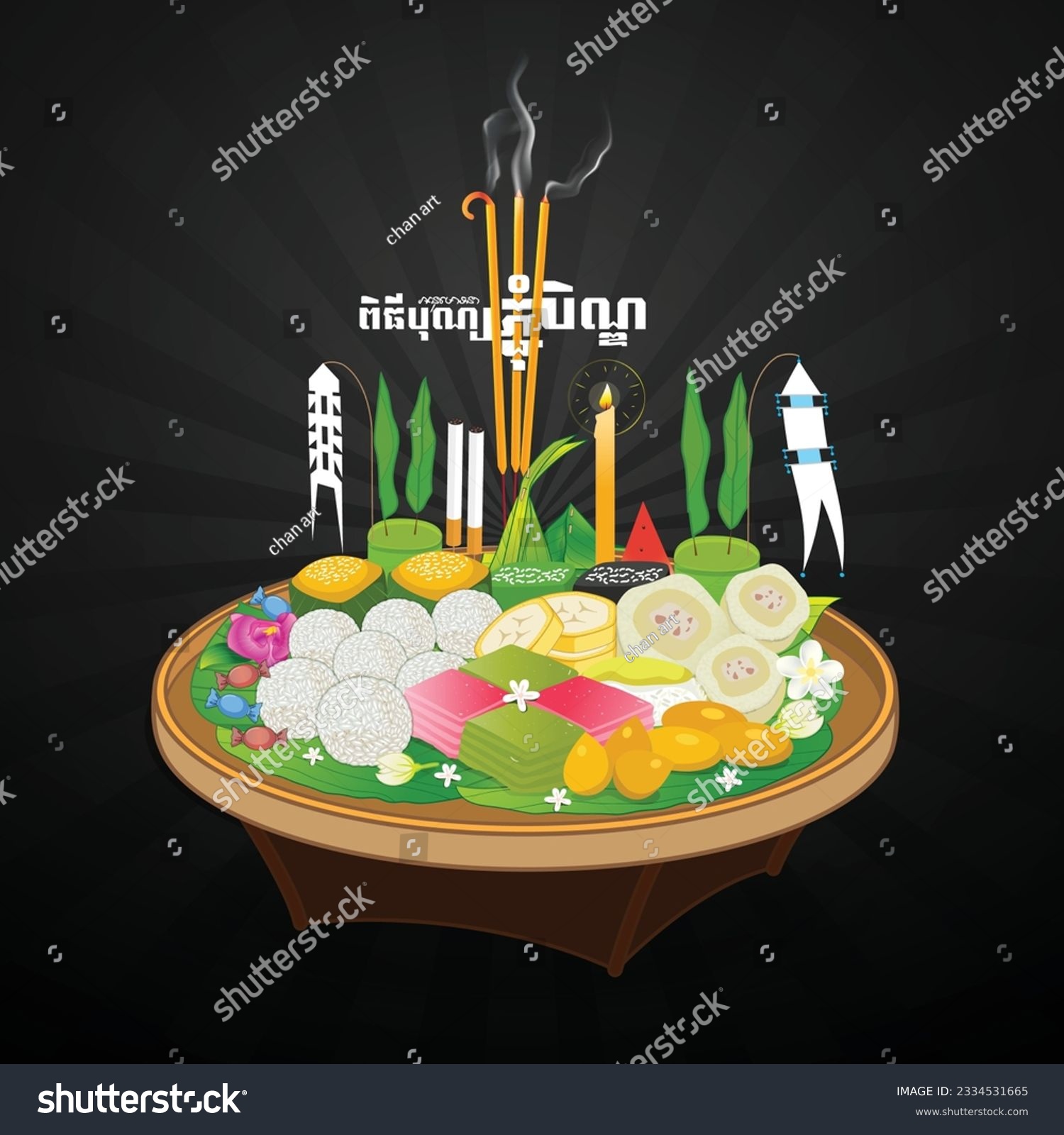 Happy Pchum Ben day, Bay Ben,Khmer people Royalty Free Stock Vector