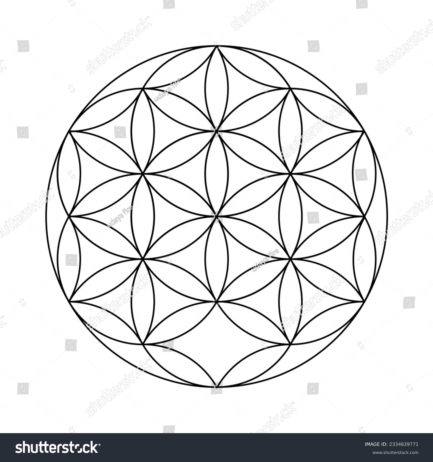Flower of life. Scared Geometry Vector Design Elements. This is religion, philosophy, and spirituality symbols. the world of geometry with our intricate illustrations. #2334639771