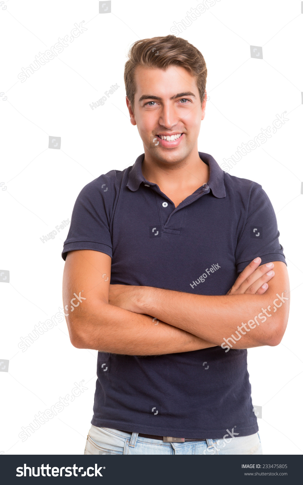 Studio picture of a young and handsome man posing isolated #233475805