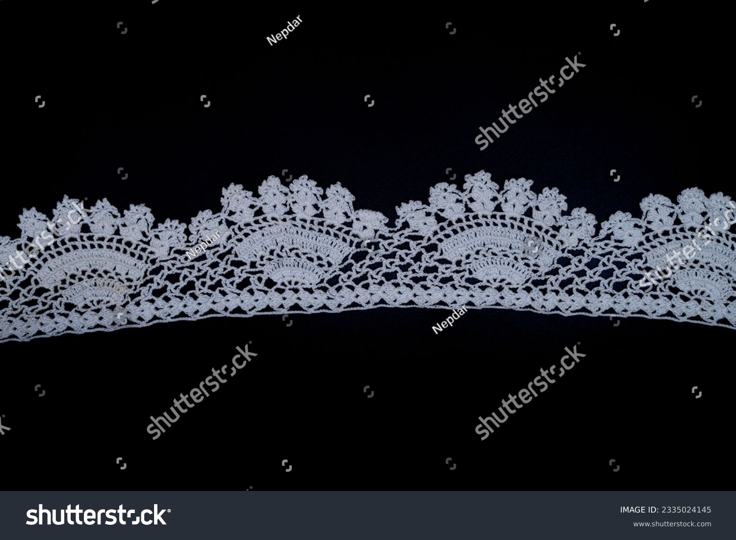 Handmade lace tablecloth, coffee table cover, towel edge. Anatolian motifs, nostalgic crochet lace detail texture. #2335024145