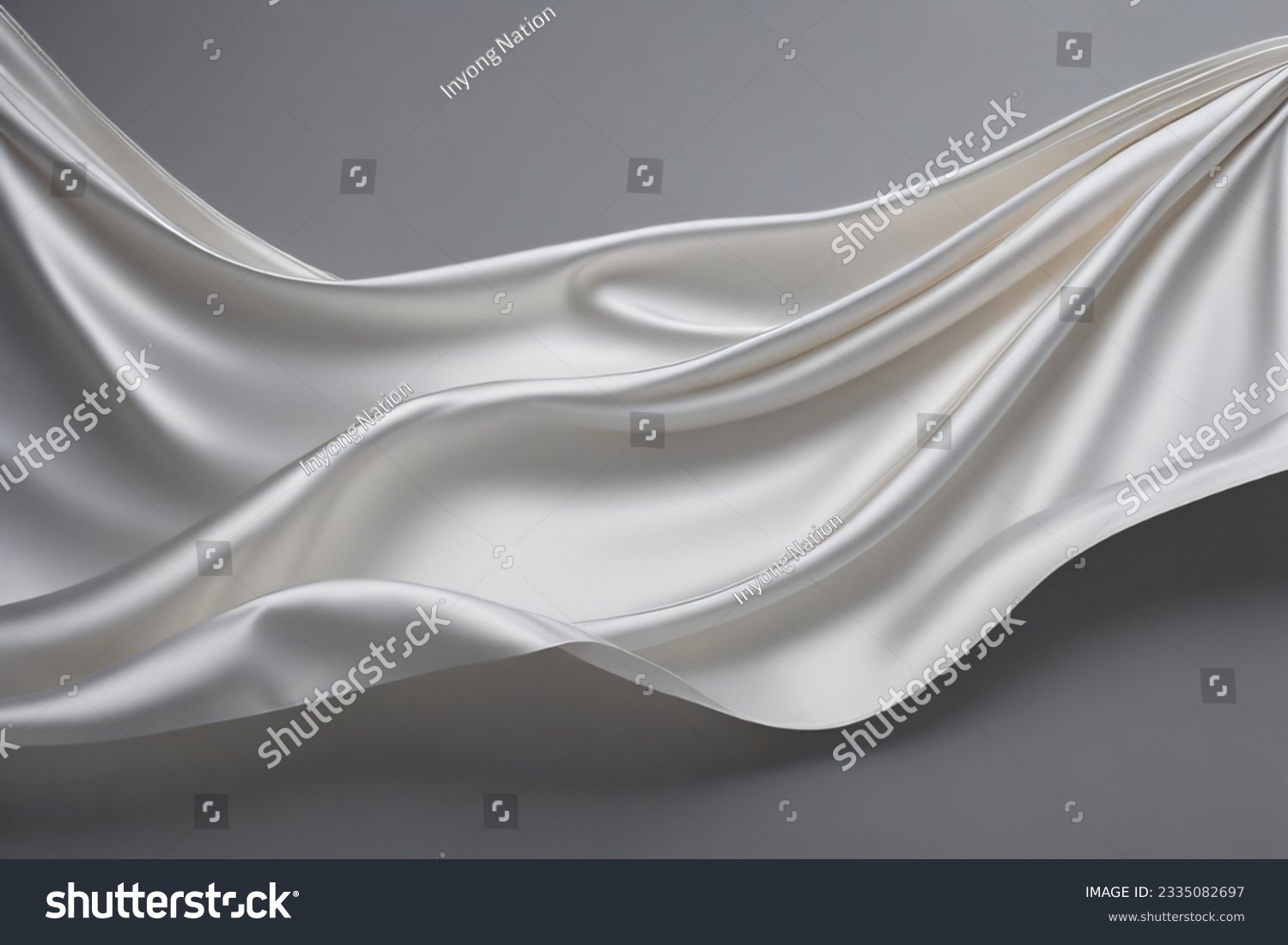 This mesmerizing photograph captures the timeless allure of a plain white silk fabric, radiating elegance through its simplicity. The meticulously woven threads create a velvety-smooth texture, inviti #2335082697