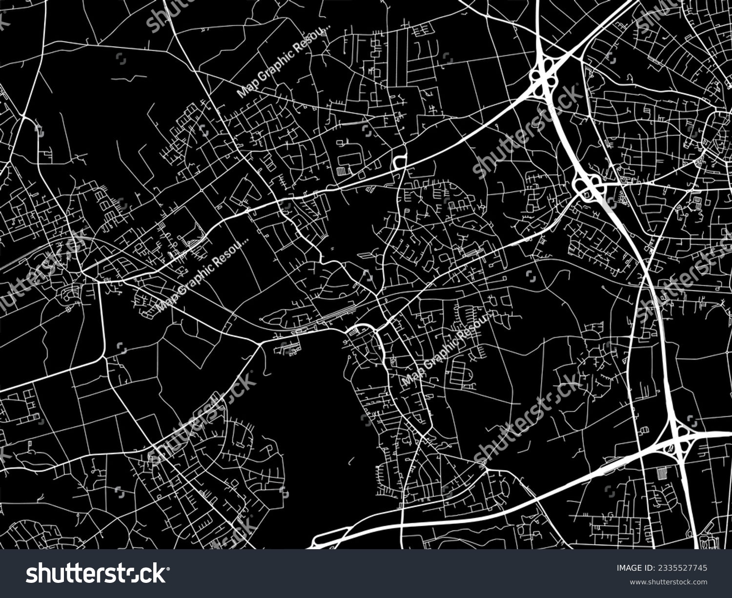 Vector city map of Herten in Germany with white - Royalty Free Stock ...