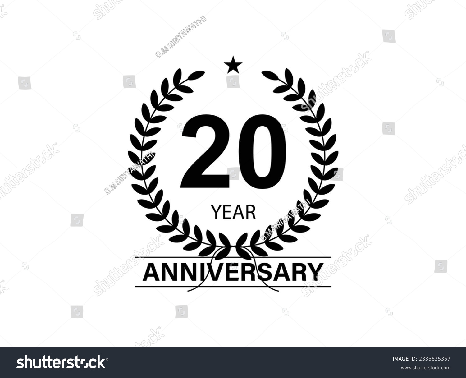 20 years anniversary logo template isolated on - Royalty Free Stock ...