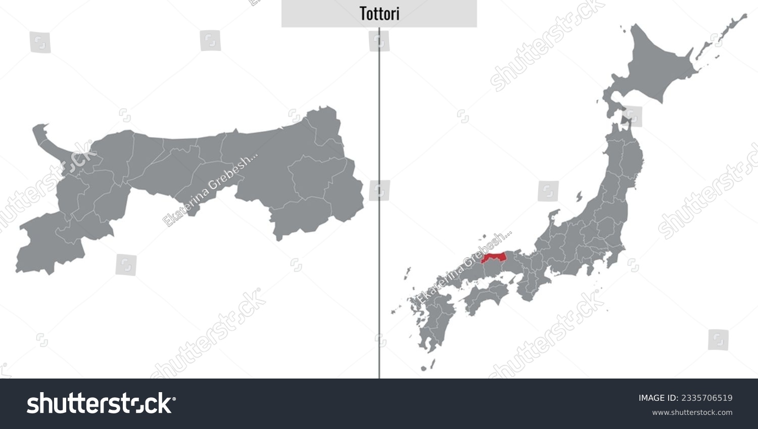 map of Tottori prefecture of Japan and location - Royalty Free Stock ...