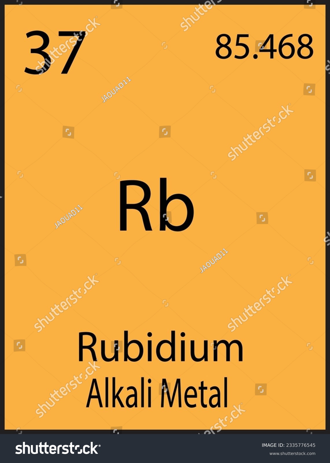 Rubidium Periodic Table of the Elements Vector - Royalty Free Stock ...