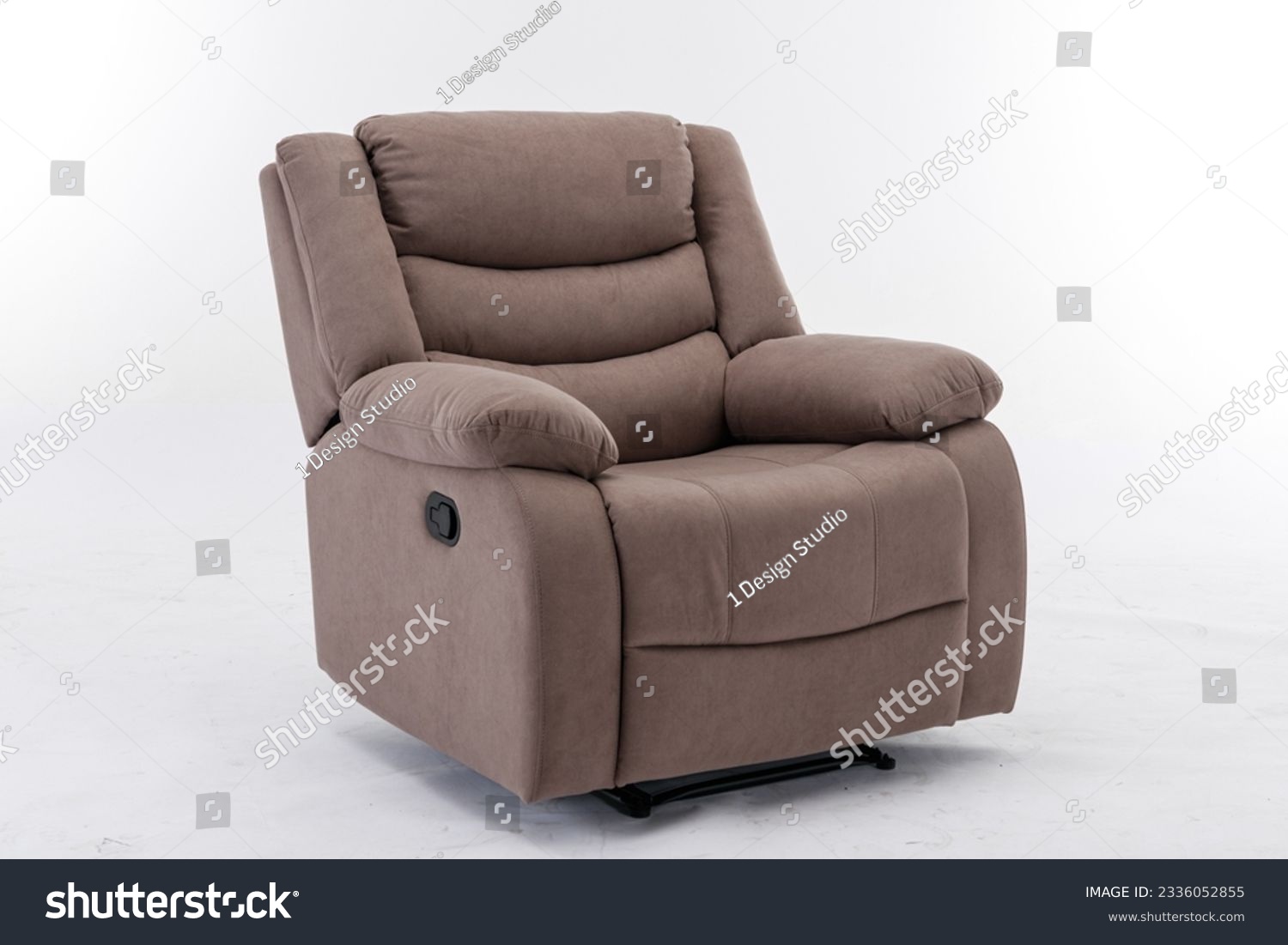 Brown Leather recliner chair isolated on white background, Comfortable Modern Recliner Sofa on Minimalist and Modern Home, Brown reclining chair isolated, 
Brown luxury leather recliner sofa #2336052855