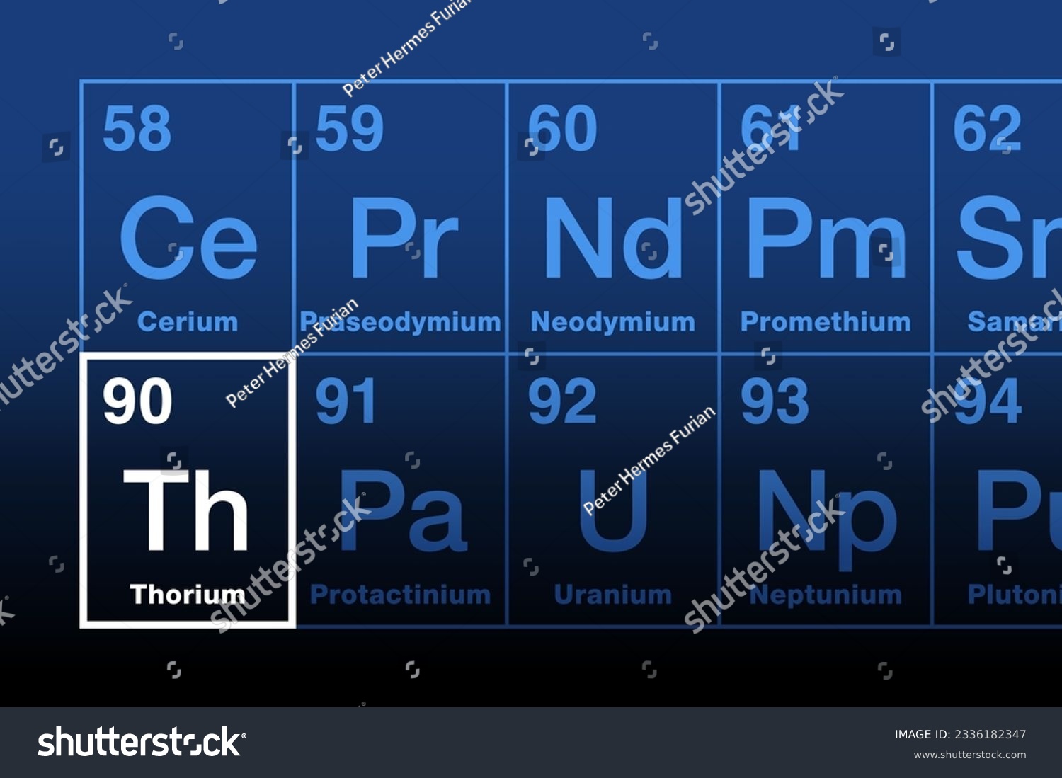 Thorium On Periodic Table Of The Elements, In - Royalty Free Stock 