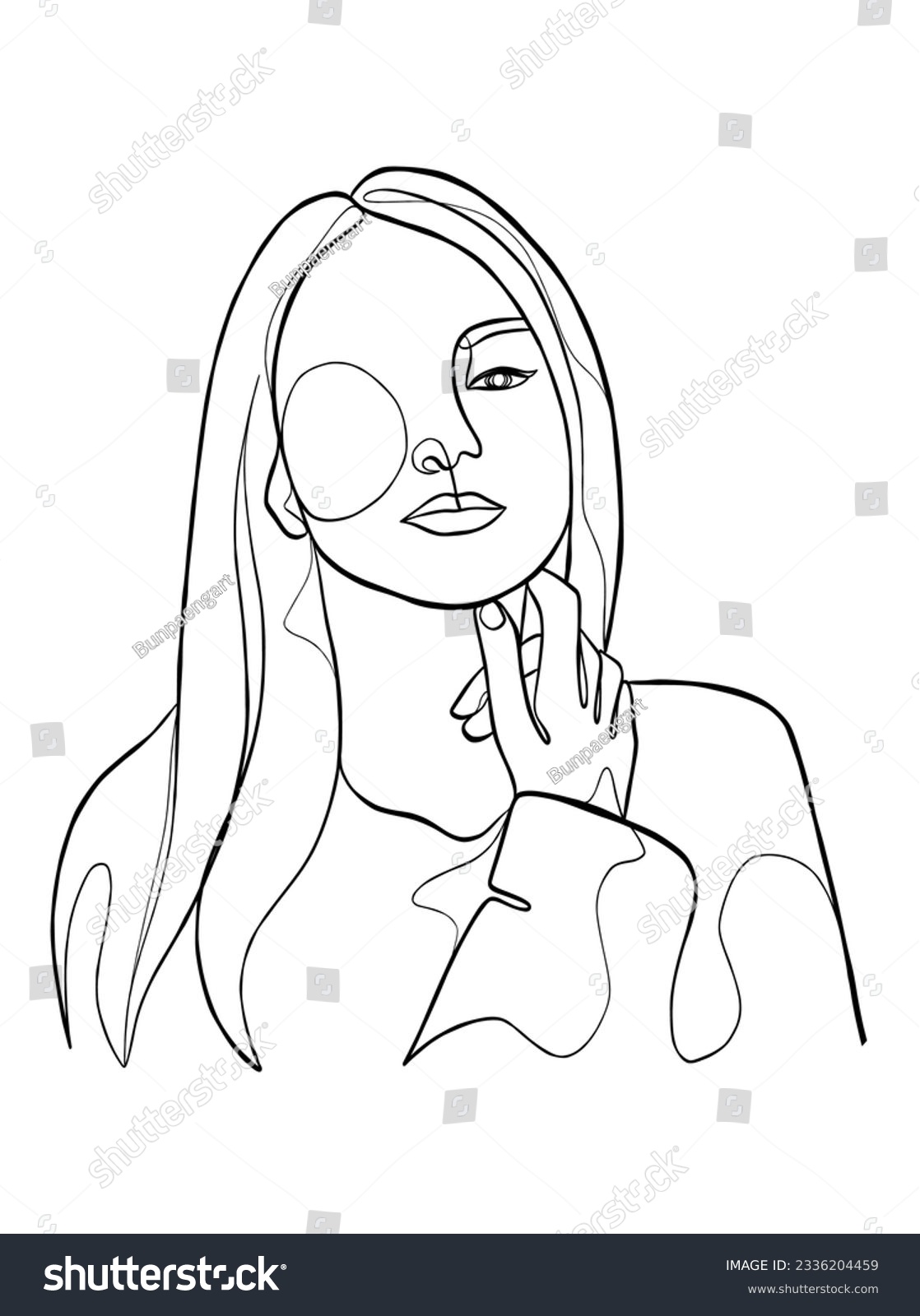 Continuous one line drawing of minimalist woman. - Royalty Free Stock ...