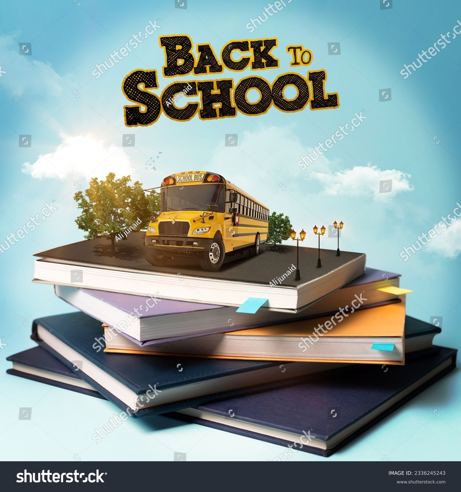 Back To School manipulation on cloudy background. #2336245243
