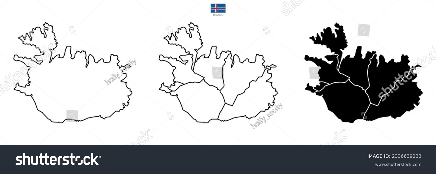 Three Island vector maps with flag and state in - Royalty Free Stock ...