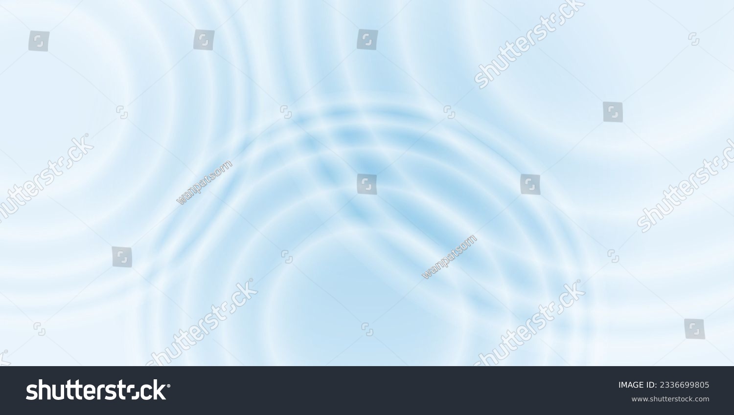 Closeup of blue transparent clear calm water surface texture with splashes and bubbles for cosmetic moisturizer background. vector design. #2336699805