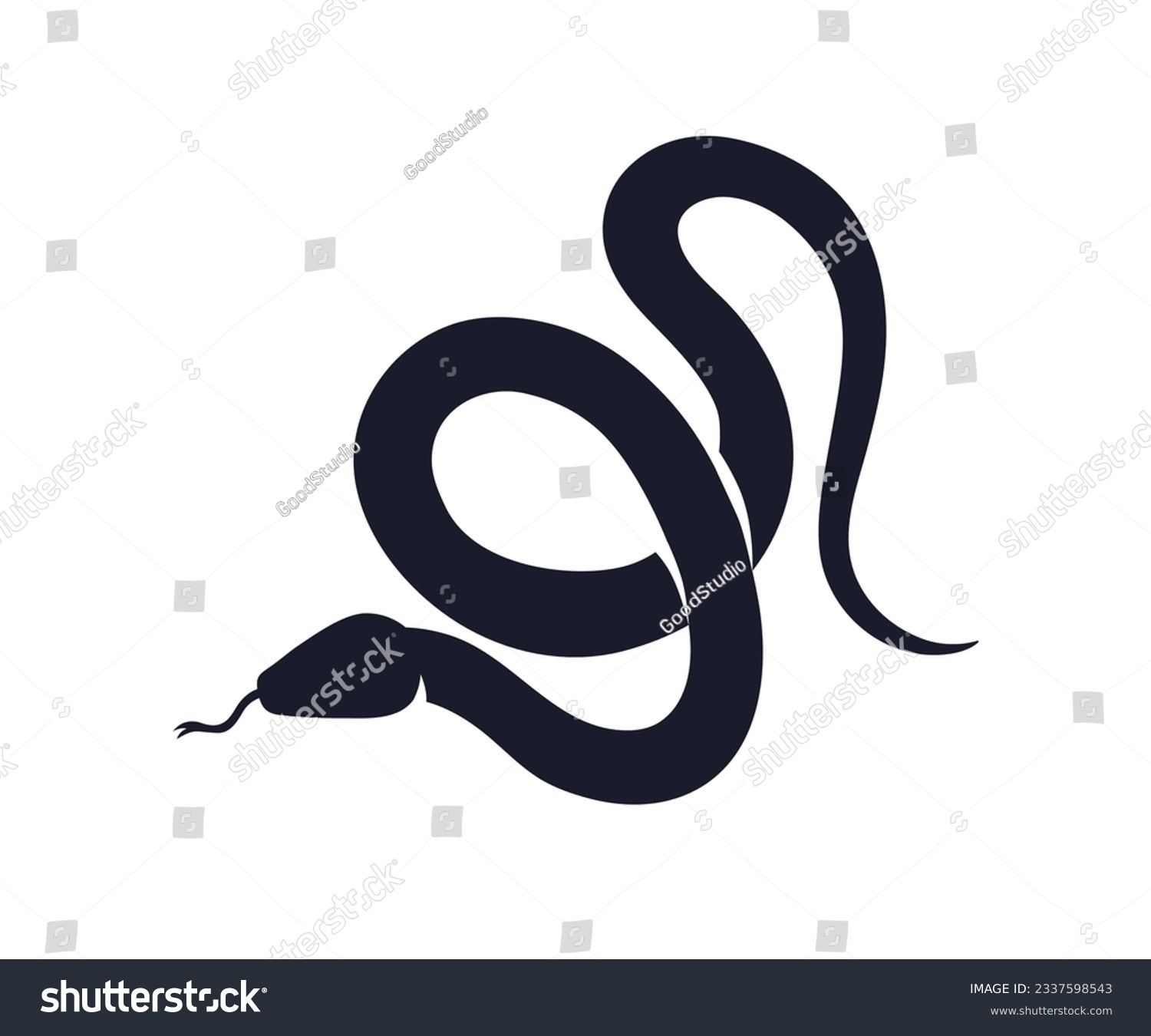 Snake silhouette. Black viper symbol, icon. - Royalty Free Stock Vector ...