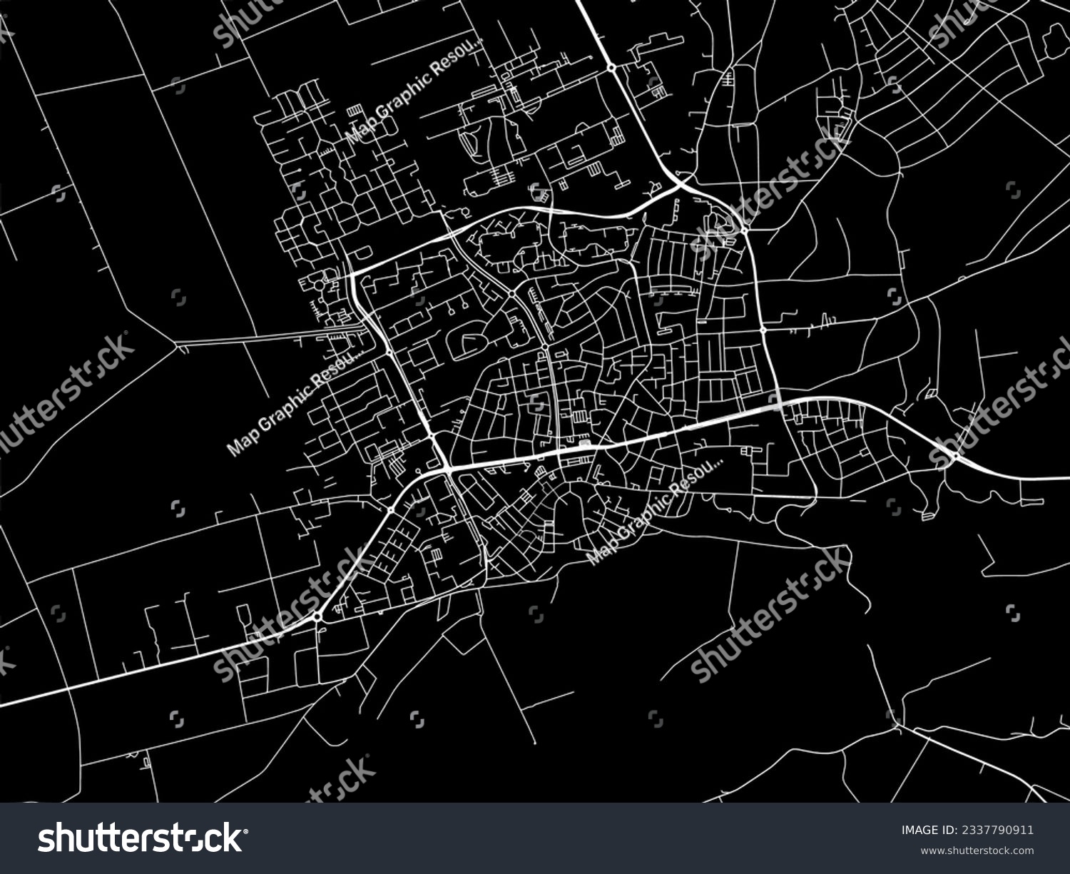 Vector city map of Wageningen in the Netherlands - Royalty Free Stock ...