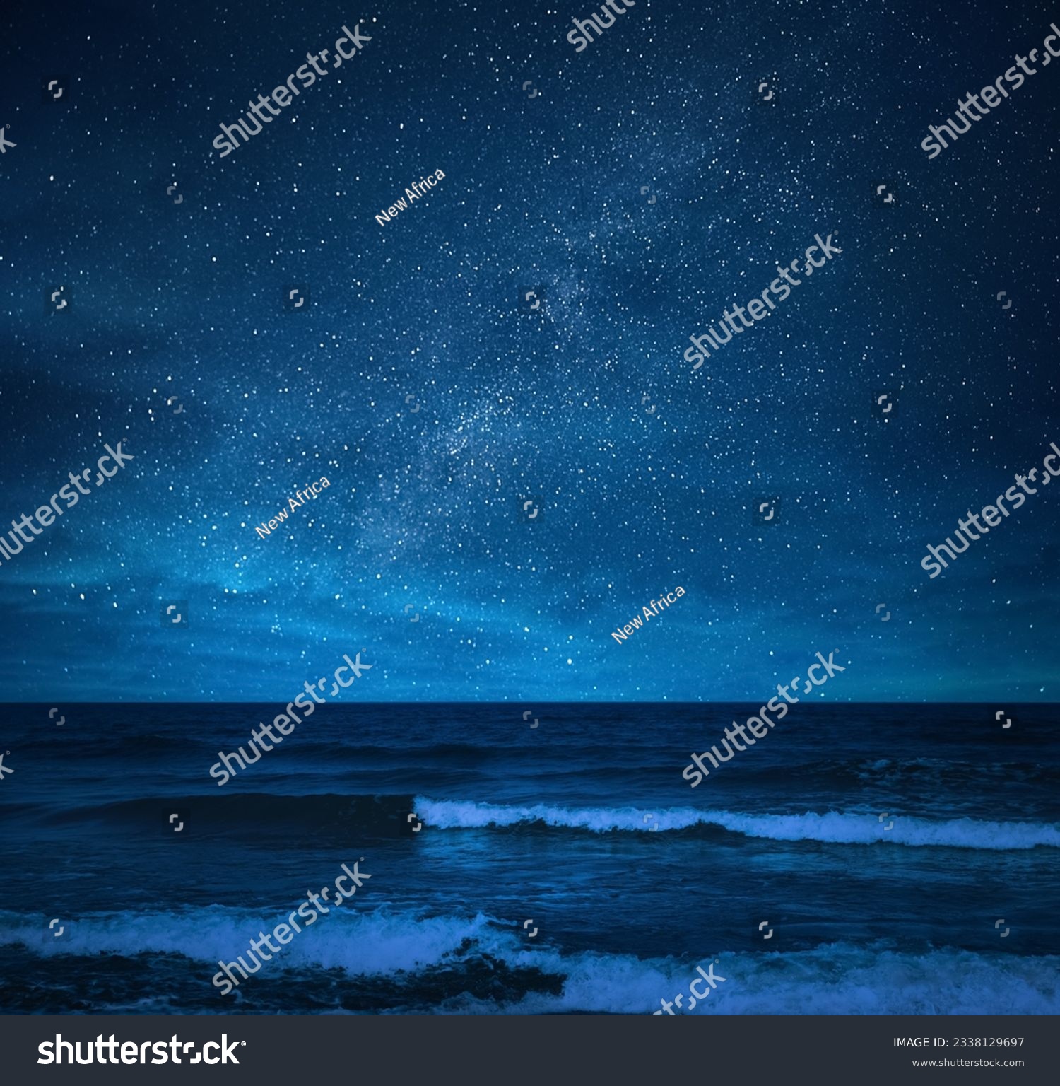 Amazing starry sky over sea at night #2338129697