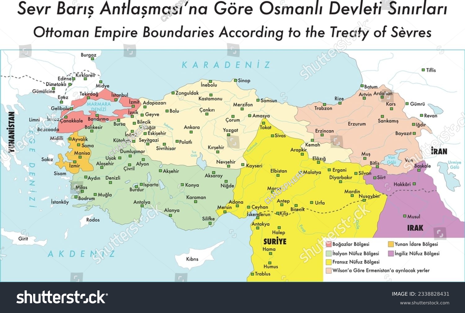 Ottoman Empire Boundaries According to the - Royalty Free Stock Vector ...