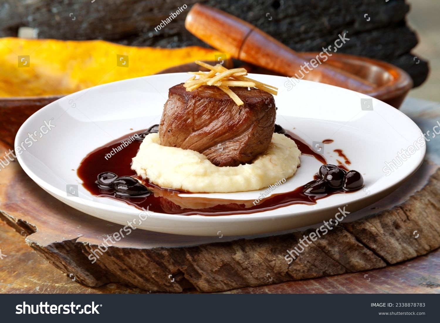 Filet mignon with mashed food #2338878783