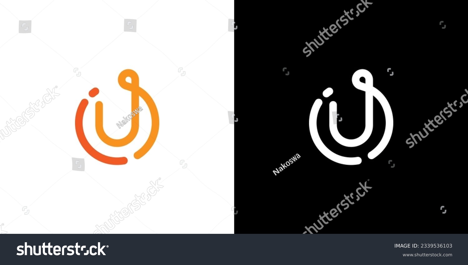 iU letter logo design, iU monogram initials - Royalty Free Stock Vector ...