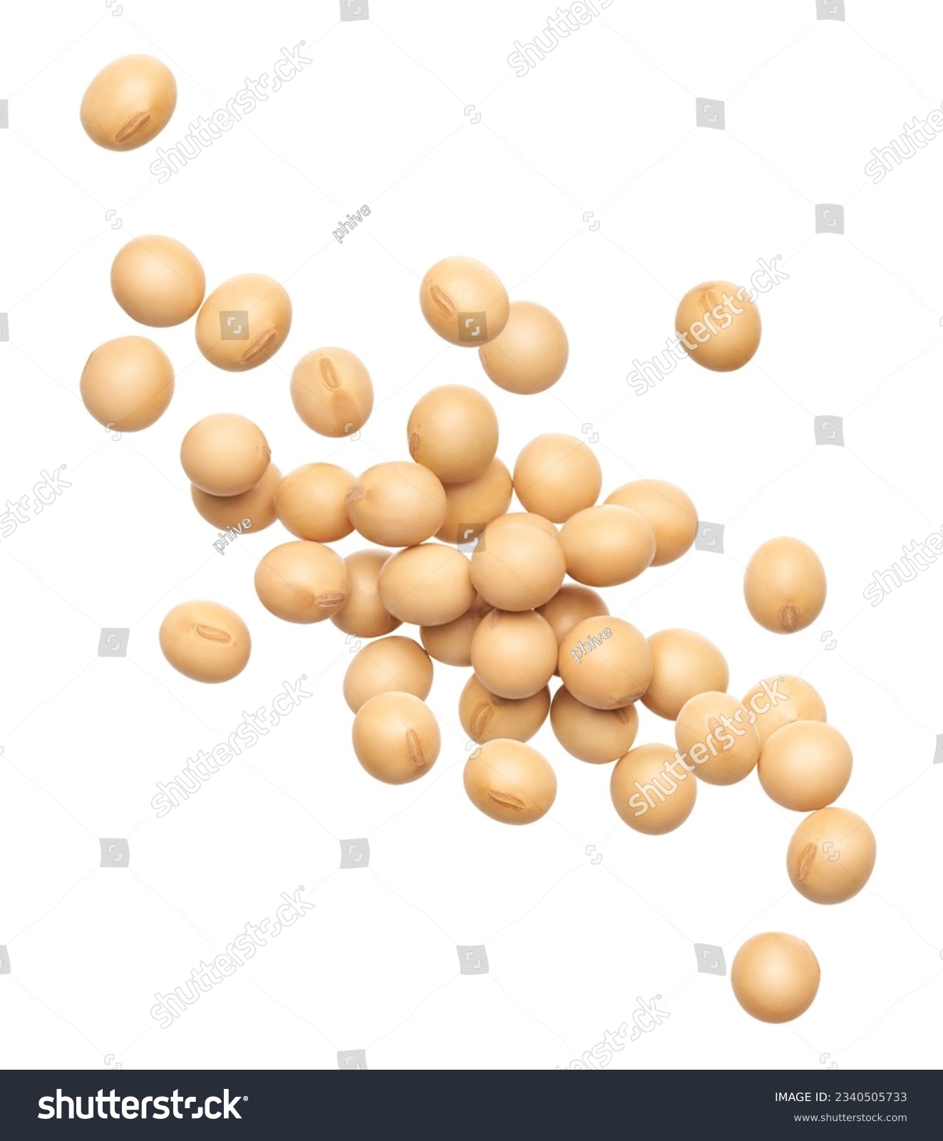 Soybeans splash isolated on white background                                #2340505733